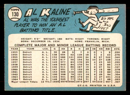 1965 Topps Baseball #130 Al Kaline Tigers GD-VG 565867