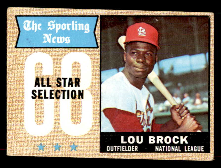 1968 Topps Baseball #372 Lou Brock A.S. Cardinals VG-EX 565881