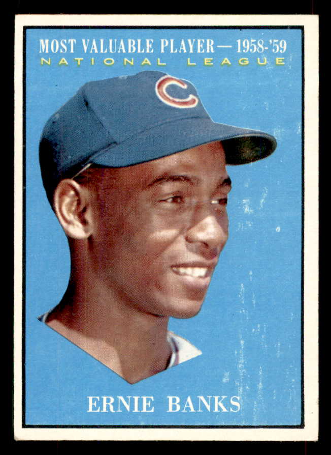 1961 Topps Baseball #485 Ernie Banks MVP Cubs VG 565887