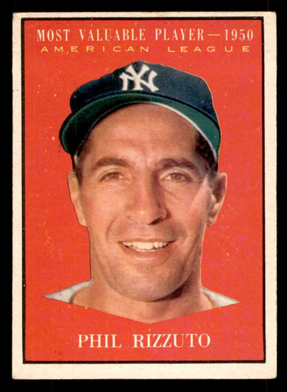 1961 Topps Baseball #471 Phil Rizzuto MVP Yankees VG 565888