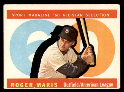 1960 Topps Baseball #565 Roger Maris A.S. Yankees VG 565892