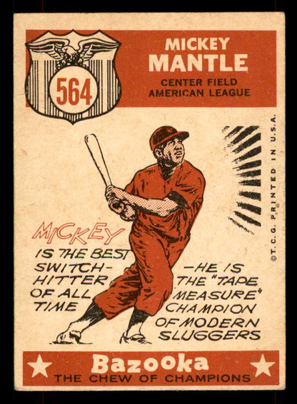 1959 Topps Baseball #564 Mickey Mantle A.S. Yankees VG 565910