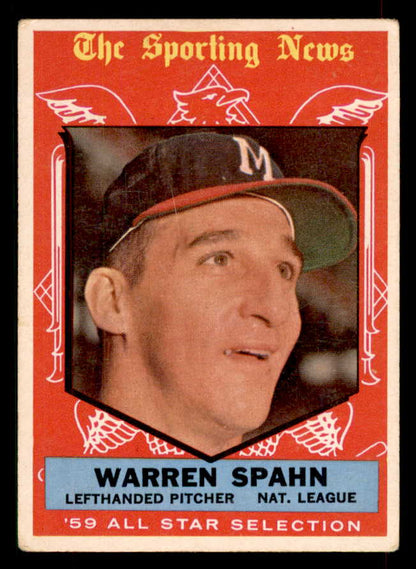 1959 Topps Baseball #571 Warren Spahn A.S. Braves VG 565914