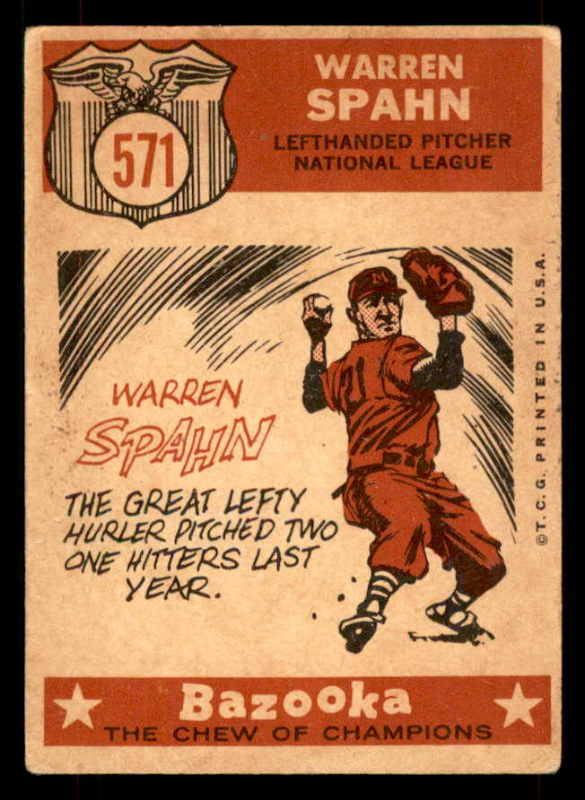 1959 Topps Baseball #571 Warren Spahn A.S. Braves VG 565914