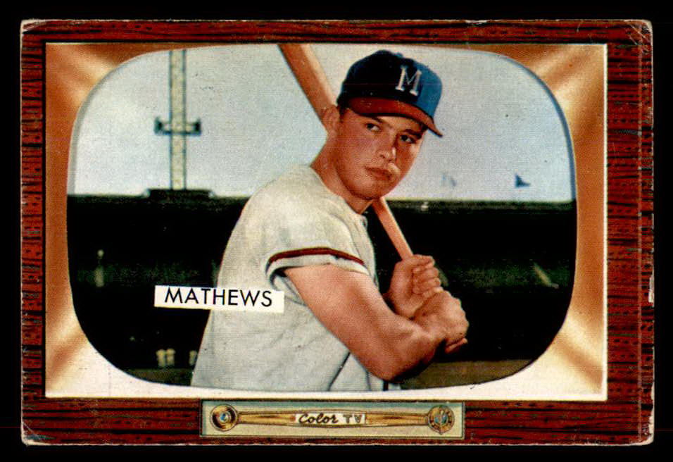 1955 Bowman Baseball #103 Eddie Mathews Braves VG 565921