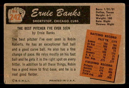 1955 Bowman Baseball #242 Ernie Banks Cubs VG 565922