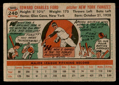 1956 Topps Baseball #240 Whitey Ford Yankees PR-FR 565934