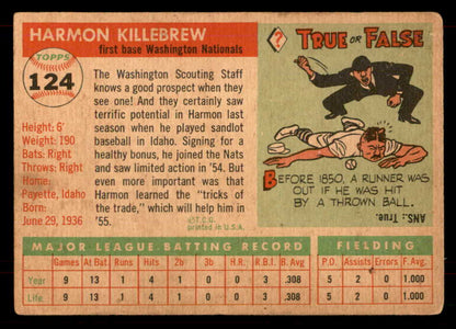 1955 Topps Baseball #124 Harmon Killebrew Senators VG 565935