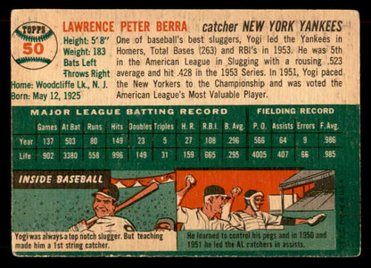 1954 Topps Baseball # 50 Yogi Berra Yankees VG 565938