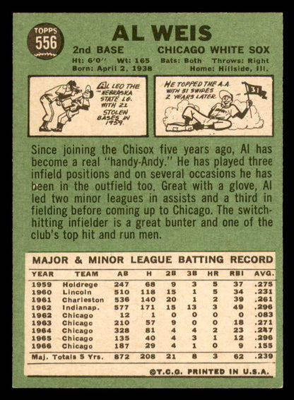 1967 Topps Baseball #556 Al Weis White Sox NR-MT 566016