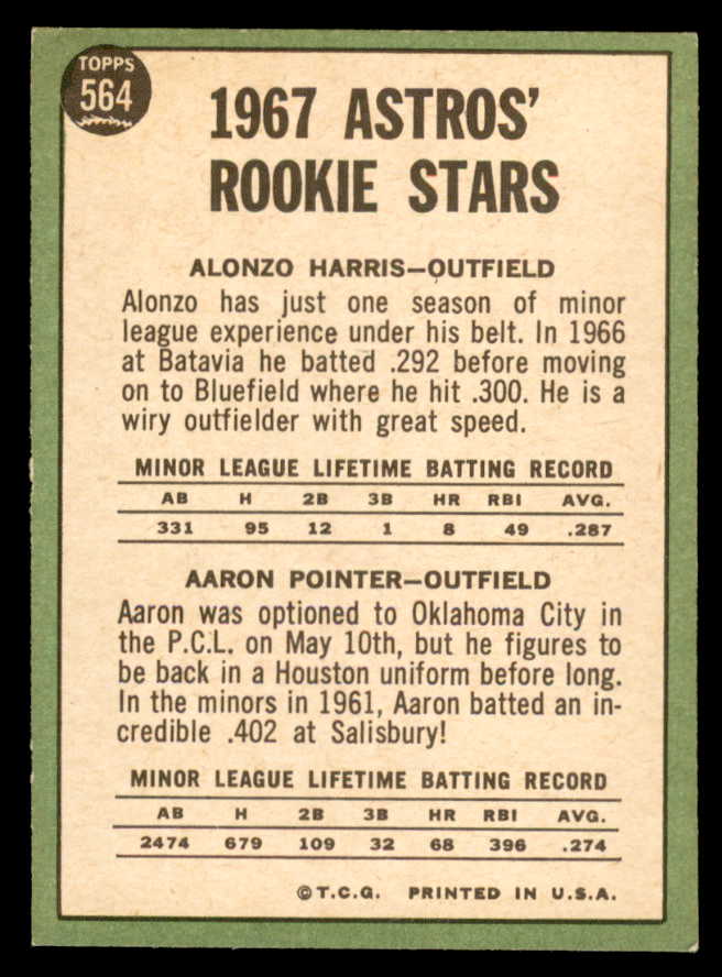 1967 Topps Baseball #564 Alonzo Harris Astros EX-MT 566036