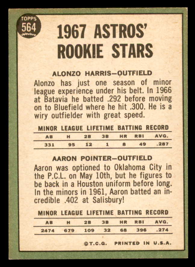 1967 Topps Baseball #564 Alonzo Harris Astros EX+/EX-MT 566037