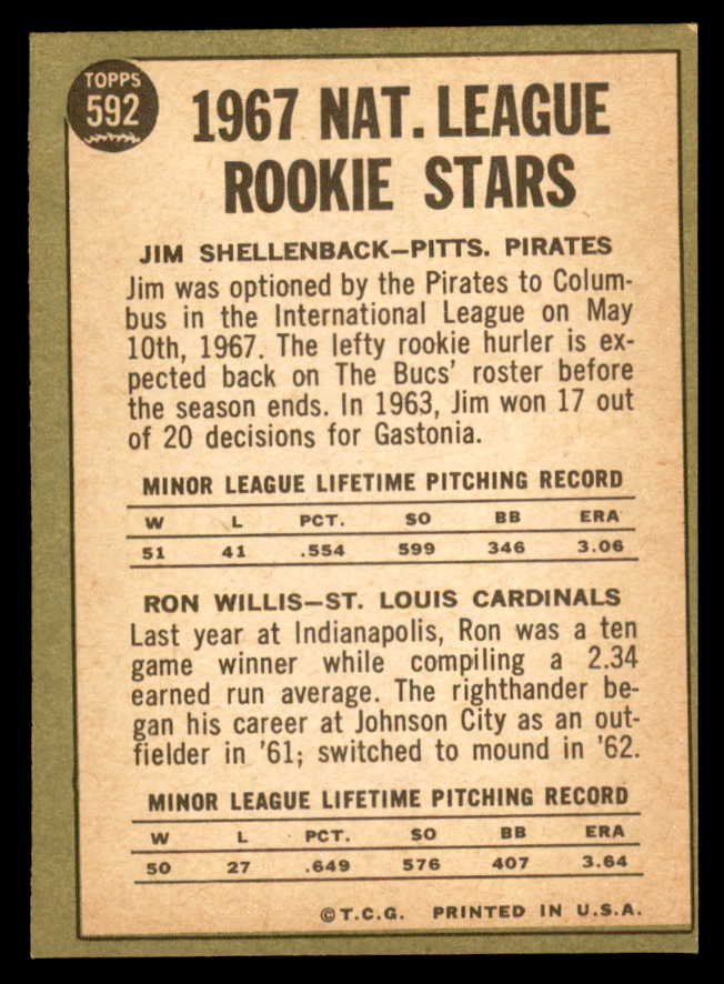 1967 Topps Baseball #592 Ron Willis Cardinals EX-MT 566110