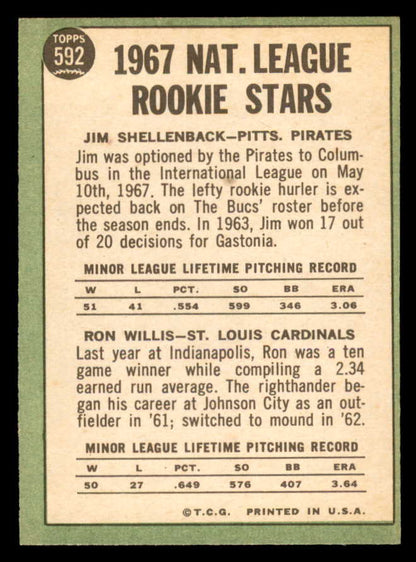 1967 Topps Baseball #592 Ron Willis Cardinals EX+/EX-MT 566112