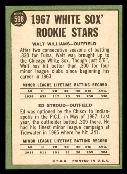1967 Topps Baseball #598 Walt Williams White Sox EX-MT 566128