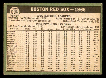 1967 Topps Baseball #604 Boston Red Sox Team VG-EX 566143
