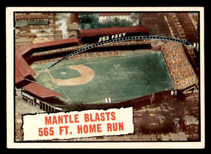 1961 Topps Baseball #406 Mickey Mantle IA Yankees EX+ 566163