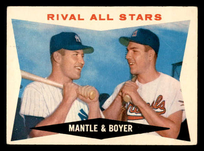 1960 Topps Baseball #160 Mickey Mantle Ken Boyer VG-EX 566167