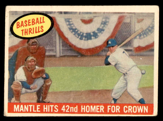 1959 Topps Baseball #461 Mickey Mantle IA Yankees VG-EX 566168
