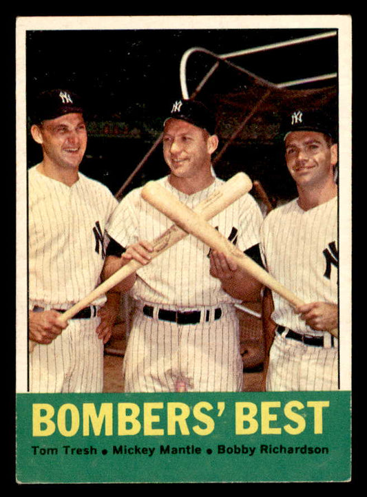 1963 Topps Baseball #173 Mickey Mantle Bobby Richardson EX+/EX-MT 566170