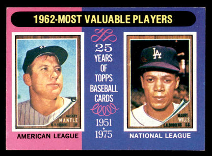1975 Topps Baseball #200 Mickey Mantle Maury Wills EX-MT 566172