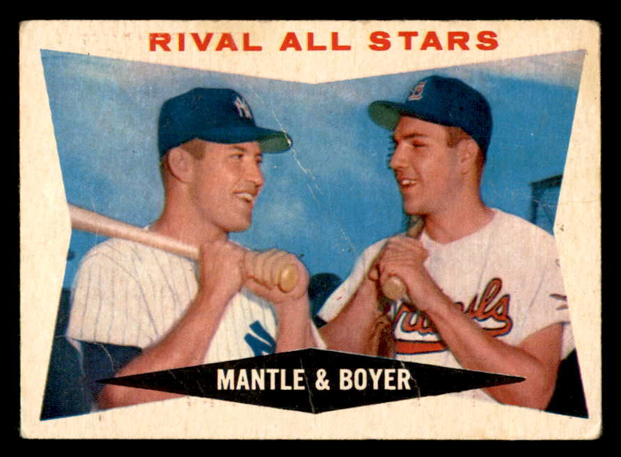 1960 Topps Baseball #160 Mickey Mantle Ken Boyer GD-VG crease 566174
