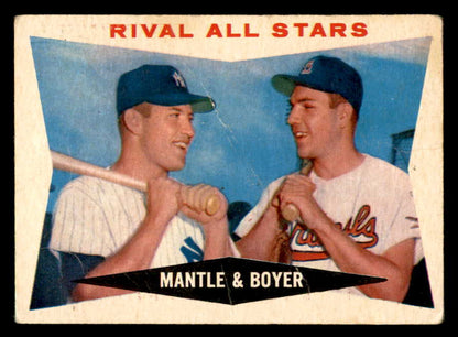 1960 Topps Baseball #160 Mickey Mantle Ken Boyer GD-VG crease 566174