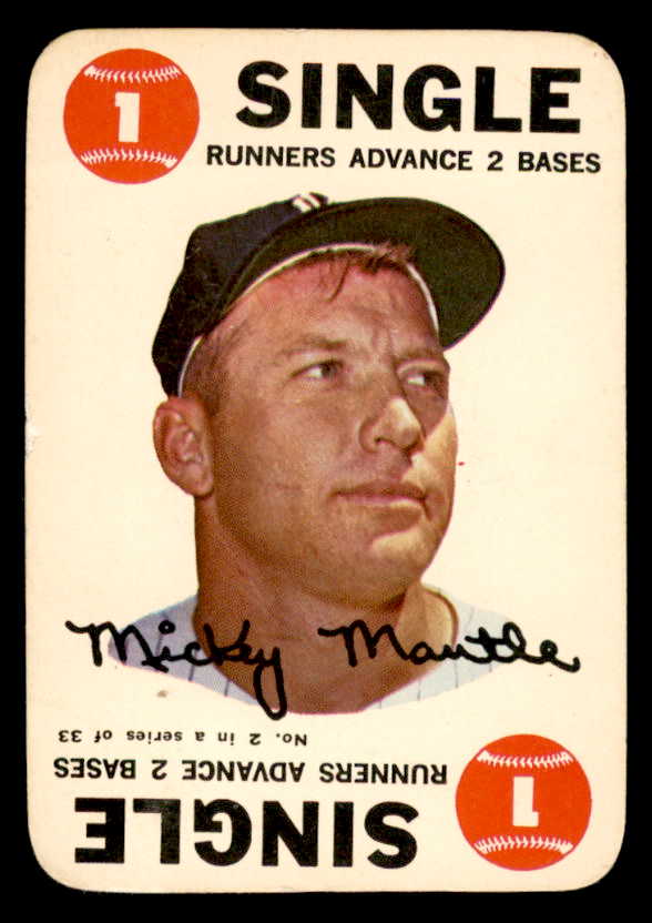 1968 Topps Baseball Game #  2 Mickey Mantle Yankees EX-MT 566180