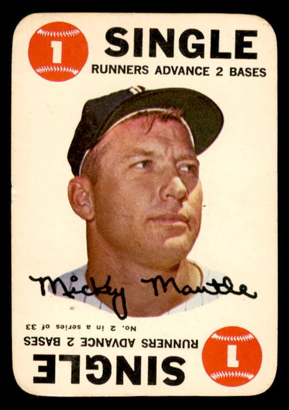 1968 Topps Baseball Game #  2 Mickey Mantle Yankees EX-MT 566180