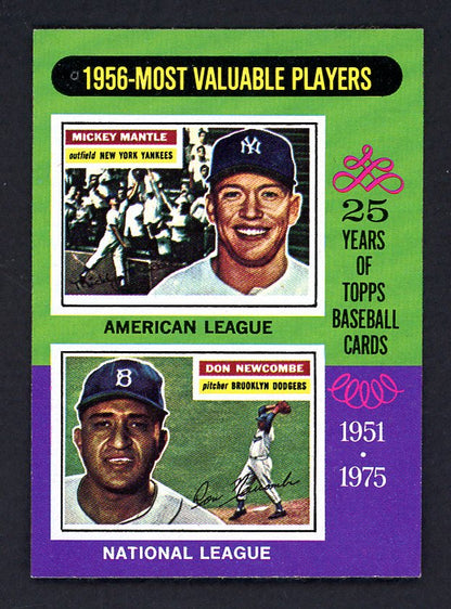 1975 Topps Mini Baseball #194 Mickey Mantle Don Newcombe NR-MT 566184