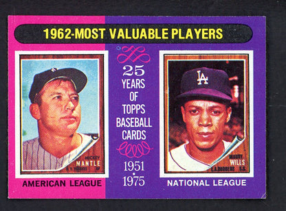 1975 Topps Mini Baseball #200 Mickey Mantle Maury Wills NR-MT 566186