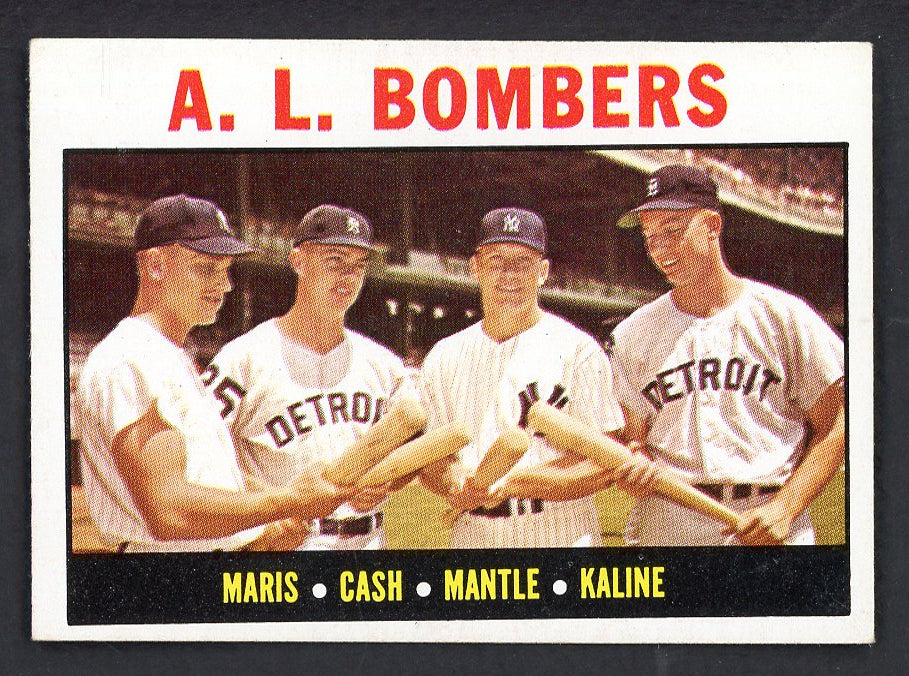 1964 Topps Baseball #331 Mickey Mantle Al Kaline Roger Maris EX-MT 566187