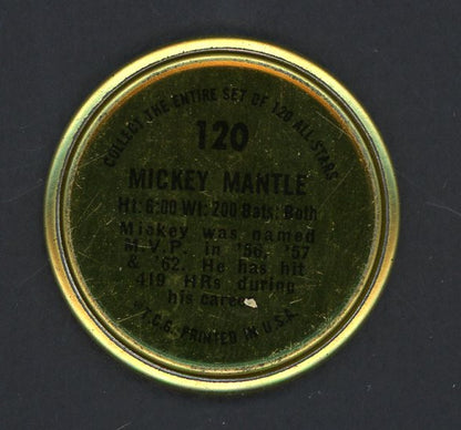 1964 Topps Baseball Coins #120 Mickey Mantle Yankees VG-EX 566194