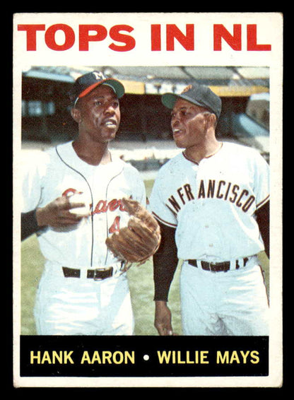 1964 Topps Baseball #423 Hank Aaron Willie Mays VG-EX 566196