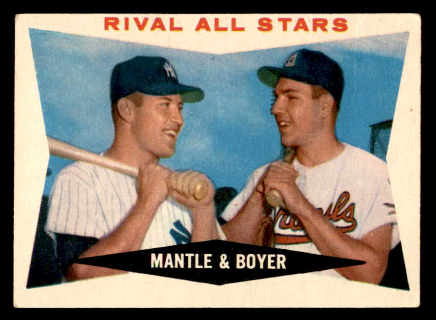 1960 Topps Baseball #160 Mickey Mantle Ken Boyer VG 566201