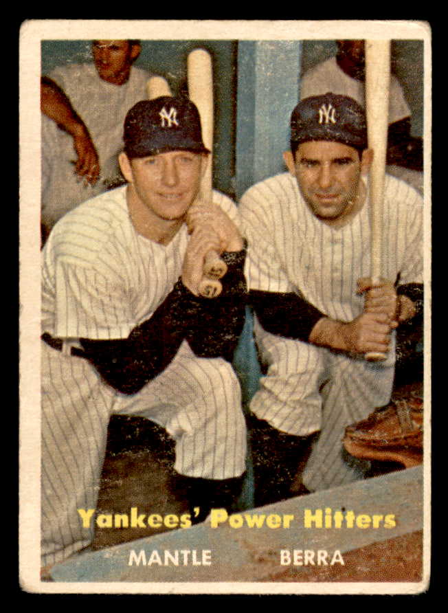 1957 Topps Baseball #407 Mickey Mantle Yogi Berra VG 566207