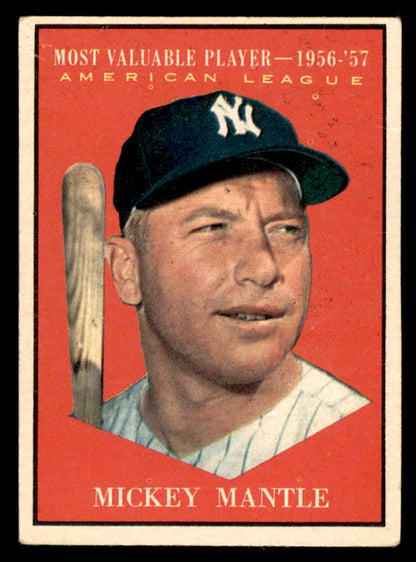 1961 Topps Baseball #475 Mickey Mantle MVP Yankees VG 566208
