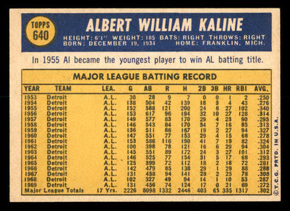 1970 Topps Baseball #640 Al Kaline Tigers EX-MT 566233