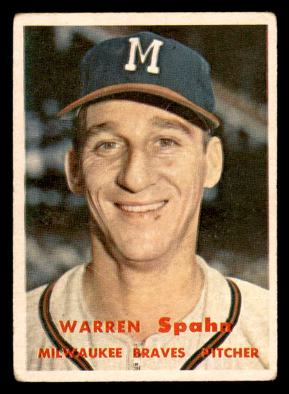 1957 Topps Baseball #90 Warren Spahn Braves VG 566286