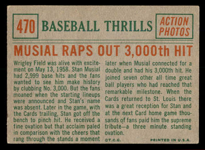 1959 Topps Baseball #470 Stan Musial IA Cardinals VG-EX 566293