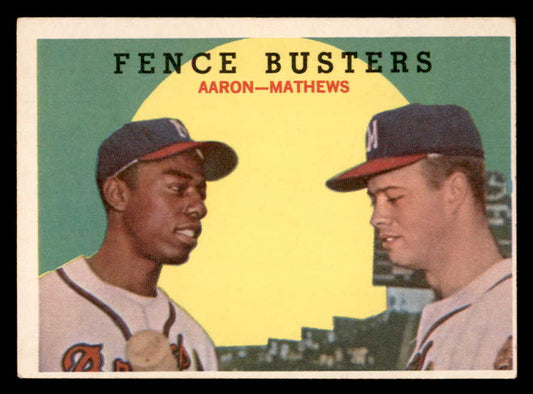 1959 Topps Baseball #212 Hank Aaron Eddie Mathews VG-EX 566294