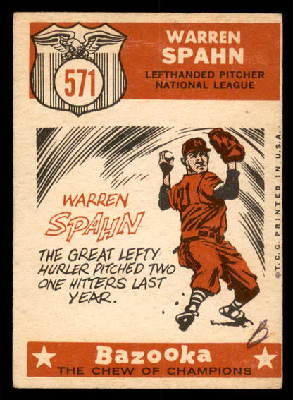 1959 Topps Baseball #571 Warren Spahn A.S. Braves EX 566295
