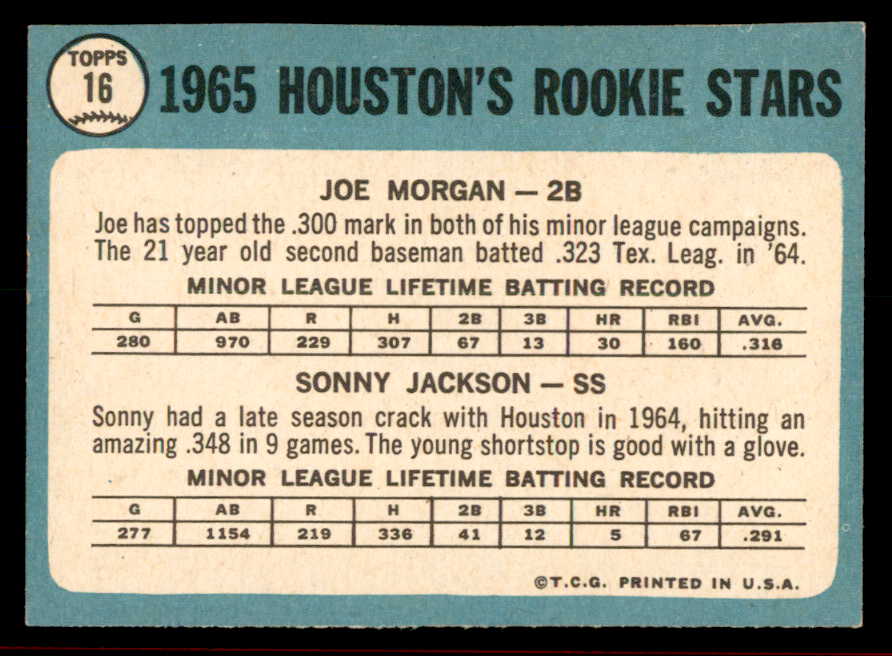 1965 Topps Baseball #16 Joe Morgan Astros EX 566312