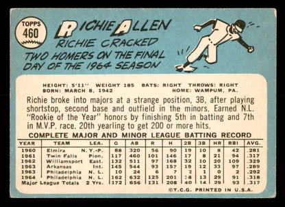 1965 Topps Baseball #460 Richie Allen Phillies VG-EX 566316