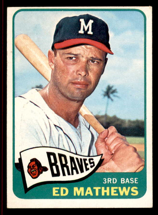 1965 Topps Baseball #500 Eddie Mathews Braves VG-EX 566317