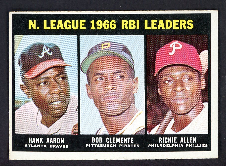 1967 Topps Baseball #242 N.L. RBI Leaders Aaron Clemente EX-MT 566327