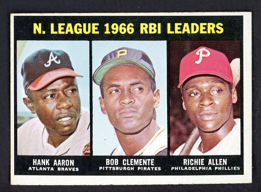 1967 Topps Baseball #242 N.L. RBI Leaders Aaron Clemente EX-MT 566327