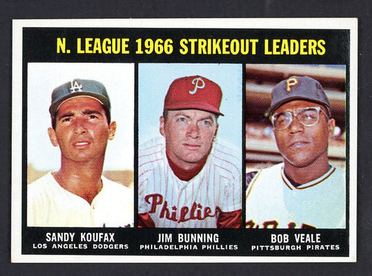 1967 Topps Baseball #238 N.L. Strike Out Leaders Sandy Koufax EX-MT 566328