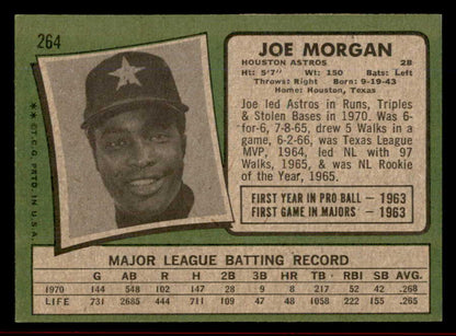 1971 Topps Baseball #264 Joe Morgan Astros EX-MT 566397
