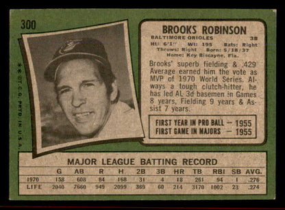 1971 Topps Baseball #300 Brooks Robinson Orioles NR-MT 566402